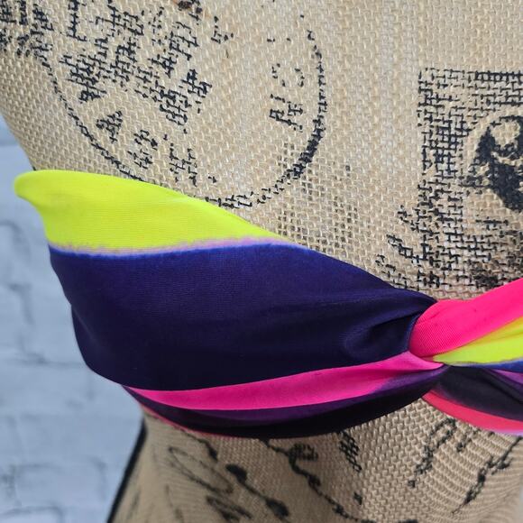 Mara Hoffman bandeau bikini top Sz S tied back swimsuit missing strap A8C - Picture 2 of 4
